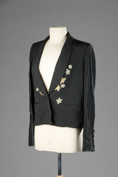 null Sonia RYKIEL Paris

Black crepe SPENCER, embroidered with gold and silver l...