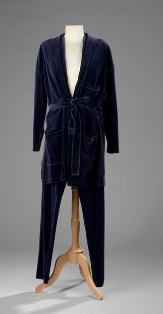 null Sonia RYKIEL Paris 

THREE-PIECE SET in midnight blue terry velvet: pants, vest,...