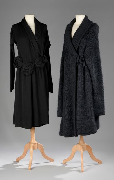 null Sonia RYKIEL Paris

LOT OF FOUR black woolen coats, one unmarked.