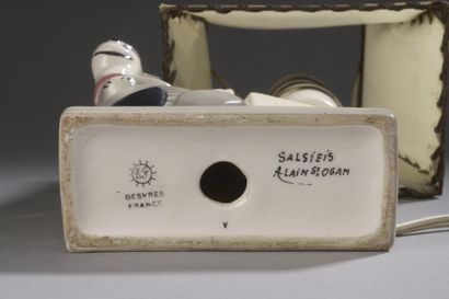 null SALSIFIS - LAMP representing the kangaroo of Alain St Ogan 1930, porcelain of...