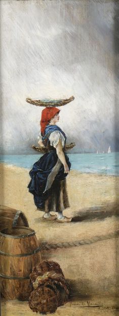 null Marcillo DE TORRES (19th century)

Italian Fisherwoman, 1889

Oil on panel.

Signed...