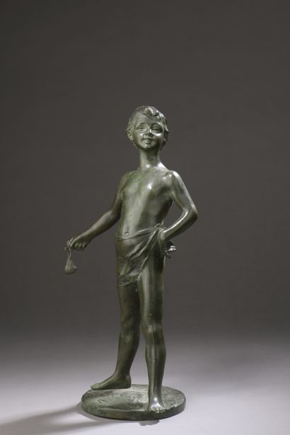 null Antoine BOFILL (c.1875-1939/53)

Young boy with a sling

Bronze with green patina,...