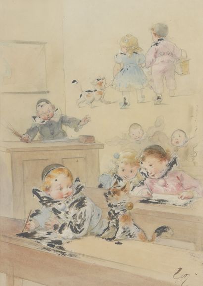 null Jean Jules Henry GEOFFROY known as GEO (1853-1924)

The class

Watercolor and...