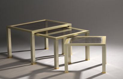 null LEFEVRE Guy for the House of JANSEN

SET OF THREE GIGOGNE TABLES with brushed...