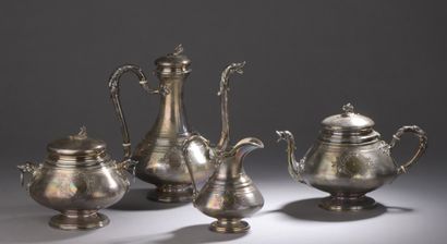null FRAY

TEA AND COFFEE SERVICE in silver 1st title 950‰, guilloche model in the...