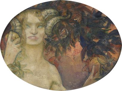 null Pierre MARCEL-BERONNEAU (1869-1937)

Satyre cueillant des pommes, 1919 

Huile...