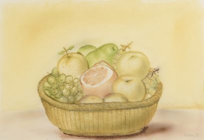 null Fernando BOTERO (1932)

Still life with a fruit basket, 1975

Watercolor on...