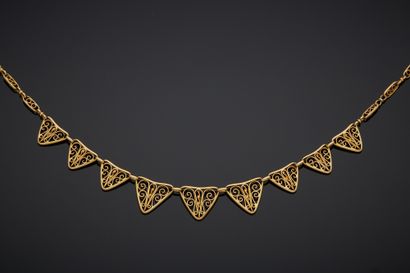 Necklace collar in 18K yellow gold 750‰,...