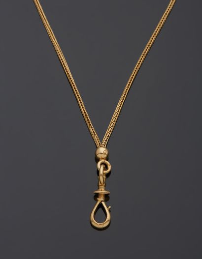 Long necklace in 18K yellow gold 750‰, column...