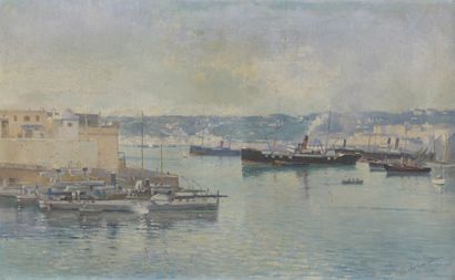 null Philippe CHARLEMAGNE (1840-1906)

Presumed view of the port of Algiers

Oil...