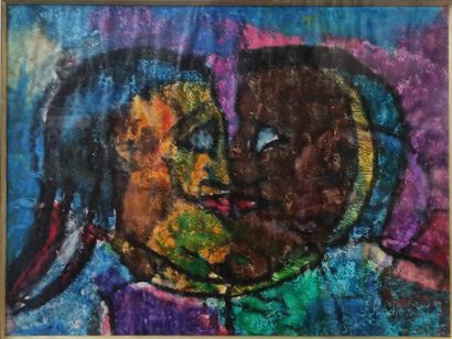 null P.K. ADJAYNO (XX) 

The kiss

The fish

Two mixed media.

Signed lower right....