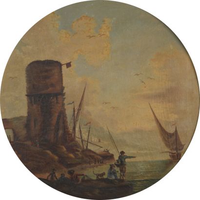 null 19th century FRENCH SCHOOL, after VERNET

Fishermen in front of a tower

Fishermen...