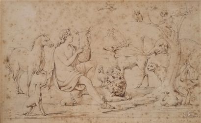 null LABOUREUR

(Active in 1837)

Orpheus charming the animals with his lyre

Pen...