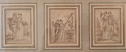null Ecole FRANCAISE vers 1810

Six scènes galantes, projets d’illustration

Six...