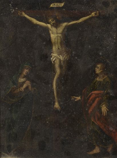 Ecole ITALIENNE du XVIIème siècle 
La Crucifixion...