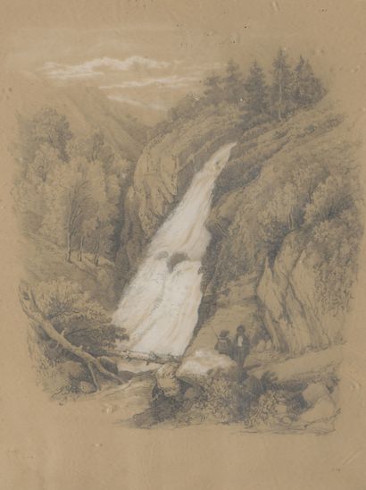 null School of the XIXth century

Two hunters in the mountains

Pencil and white...