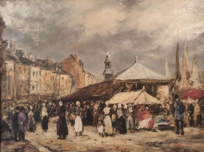 null F. NICOLEC or NICOLI (10th century)

Market place in Normandy

Scene on the...