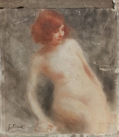 null Georges PICARD (1857-1946)

Nude with red hair

Oil on canvas mounted on cardboard.

Signed...
