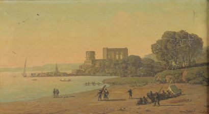 null 
L. LOTTI (?)
View of a ruined castle by the sea
Oil on canvas.
Signed lower...