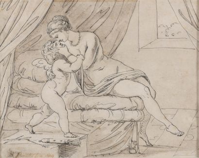 null PERETTI

(Actif en 1800)

Vénus et l’Amour

Plume et encre noire, lavis gris

17...