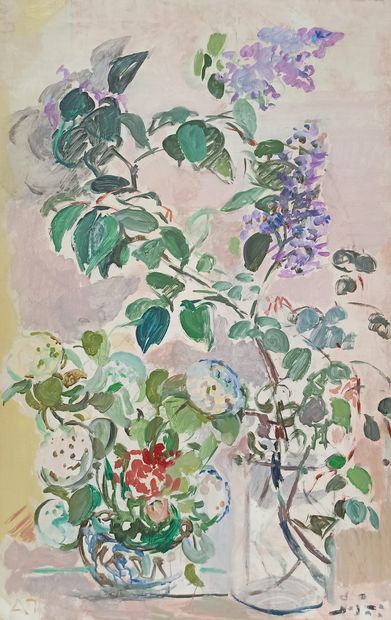 Denise PALLIET (1921) 
Still life with flowers...