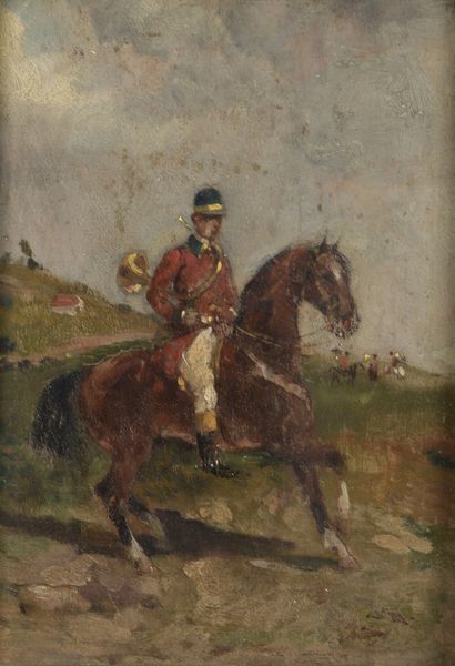 Hippolyte Louis GIBON (XIX) 
Sonneur à cheval...