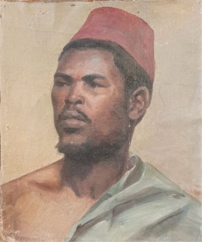 Portrait D Homme Au Turban , Ecole Française XIX