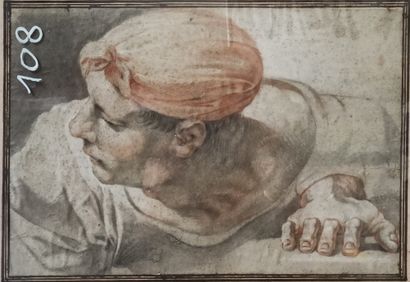 null HOLLAND SCHOOL circa 1800

Study of a man with a cap, one hand on the table

Black...