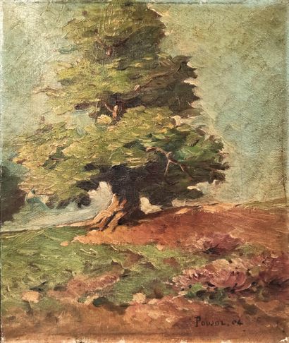 POUJOL (XIX-Xxème) 
Paysage à l'arbre, 1904...