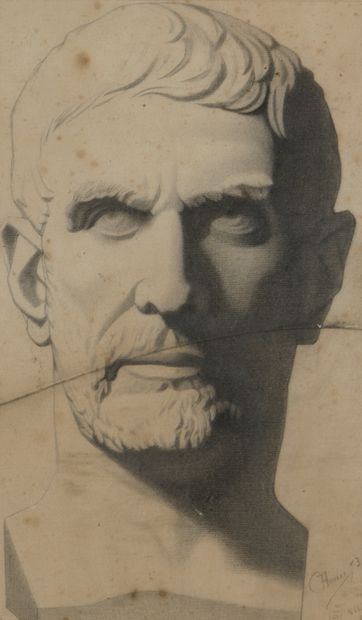 null Brice CHENU (19th century)

Roman emperor's head in front, after Antique

Roman...