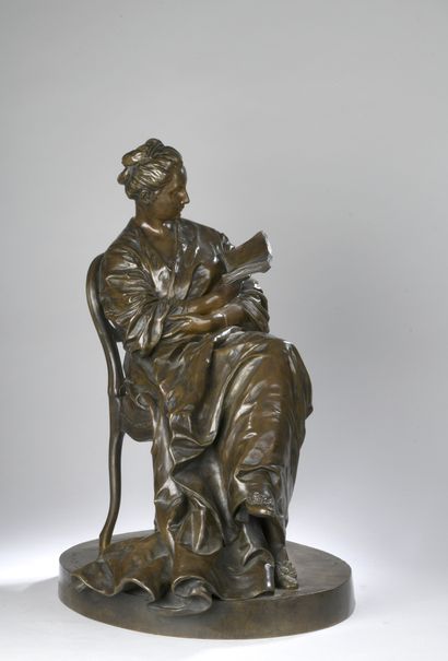 null Aimé-Jules DALOU (1838-1902)

La liseuse

Modèle créé en 1877.

Bronze à patine...