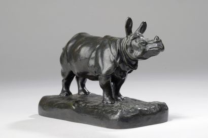 null Alfred BARYE (1839-1882)

Rhinoceros 

Bronze with brown patina.

Signed BARYE...