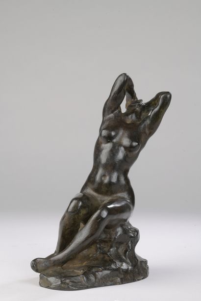 Aimé-Jules DALOU (1838-1902) 
Desperate 
Bronze...