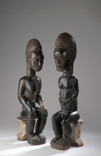 null BAOULE COUPLE, Ivory Coast

Wood with dark brown and black patina, pigments,...