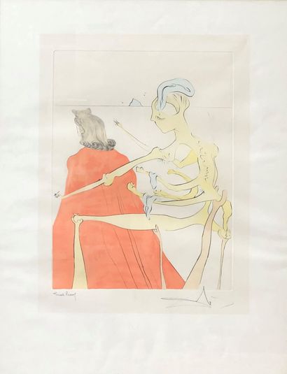  Salvador DALI (1904-1989) 
Gala's Godly Back, 1974 
Drypoint signed lower right...