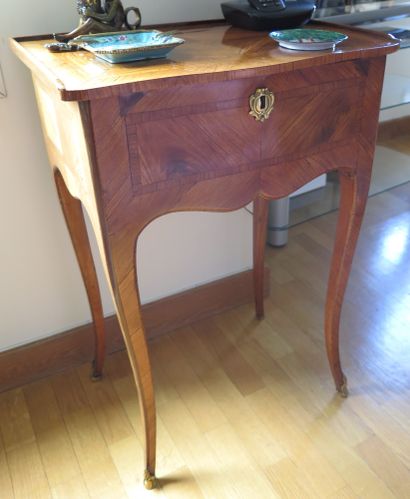 A veneer work table with a drawer in front...