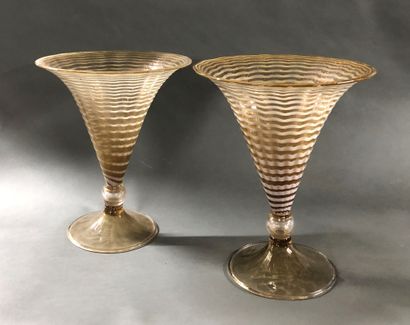 Mannette including two Murano glass vases,...