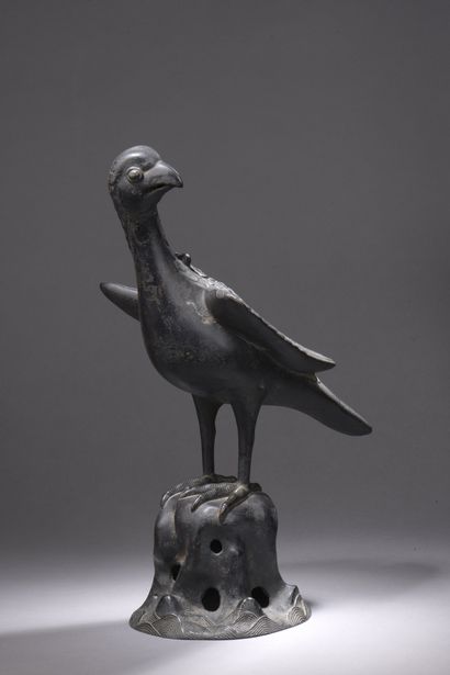 Bronze perfume burner in the shape of a bird...