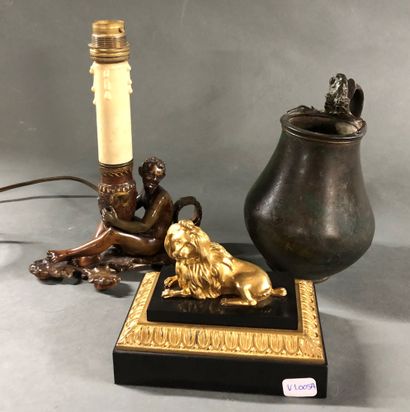 Lot including : 
- L. KLEY, a patinated bronze...