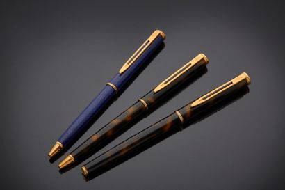 null WATERMAN - Parure de stylos en métal doré modèle Laque de Chine écaille, composée...