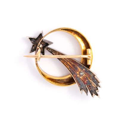 null 
Gold brooch representing Halley's comet set with rose-cut diamonds.





Early...