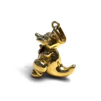 null Pendant representing an animal character in 18K yellow gold 750/1000th and enamel.

Gross...