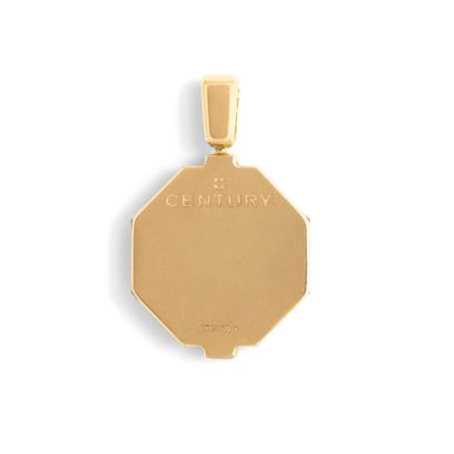 null Century.

An 18K yellow gold pendant holding an octagonal faceted stone and...
