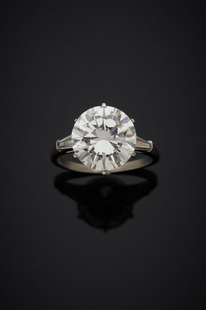 null MAUBOUSSIN - Solitaire en platine 850‰, serti d’un diamant de taille brillant,...