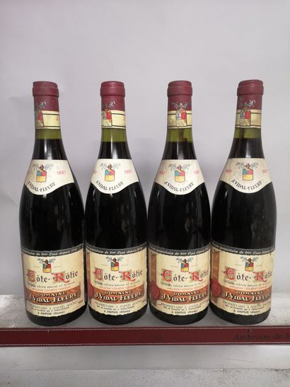 null 4 bouteilles CÔTE-RÔTIE - VIDAL FLEURY 1987 

Étiquettes légèrement tachées...