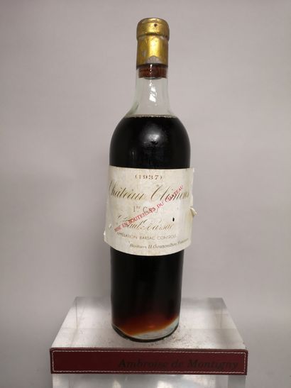 null 1 bottle Château CLIMENS - 1er Cru Classé de Barsac 1937 

Slightly damaged...