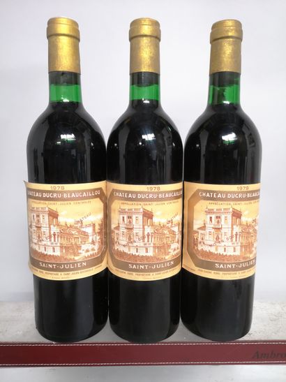null 3 bottles Château DUCRU BEAUCAILLOU - 2nd GCC Saint Julien 1978