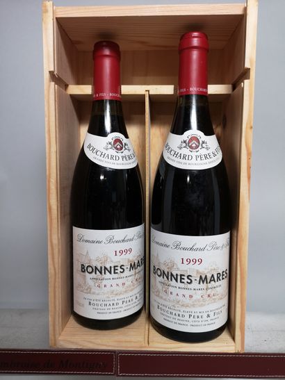 null 2 bottles BONNES MARES Grand cru - BOUCHARD PF 1999. Wooden box.