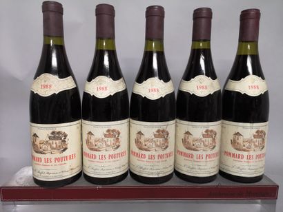 null 5 bouteilles POMMARD 1er cru "Les Poutures" - Domaine F. BUFFET 1988 

Étiquettes...