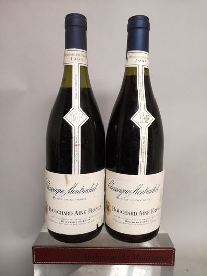 null 2 bouteilles CHASSAGNE MONTRACHET - BOUCHARD Ainé 1993 

Étiquettes légèrement...